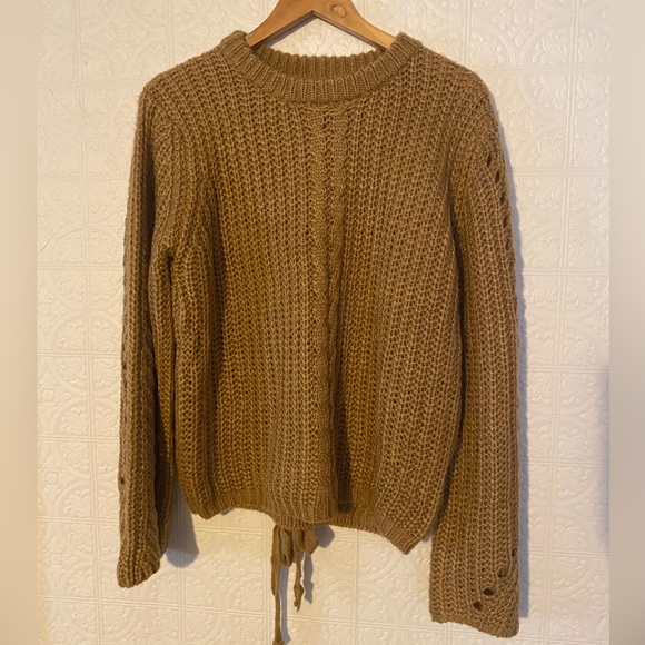 Arianna by Howards Sweaters - Arianna by Howards | Back Tie Knit Wide Sleeve Sweater | Small/Medium